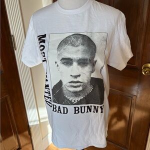 Super Bowl Ready? Bad Bunny Most Wanted White T-Shirt
